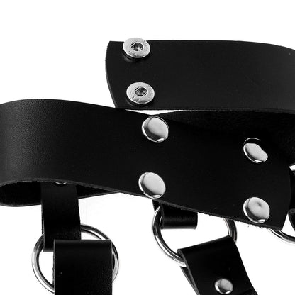Kinky Cloth 200000298 Mens Metal Chain Leather Chest Harness