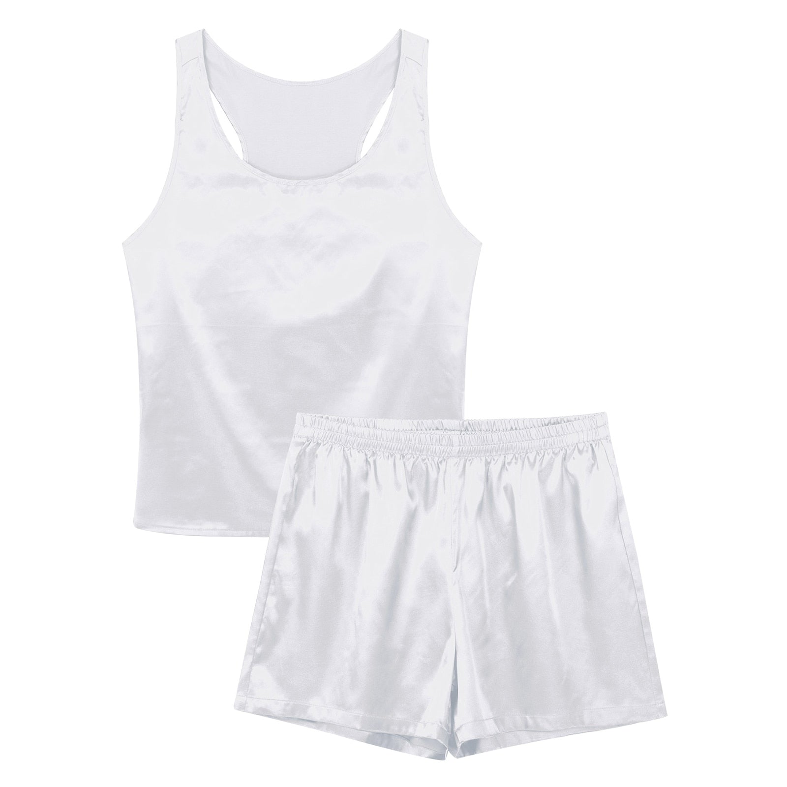 Kinky Cloth White / M Mens Satin Sleepwear Set