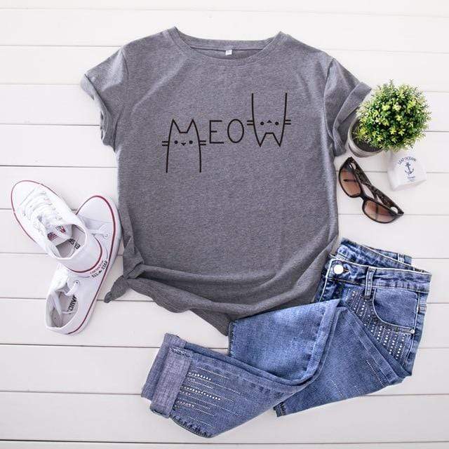 Kinky Cloth T-Shirt Gray / L Meow T-Shirt