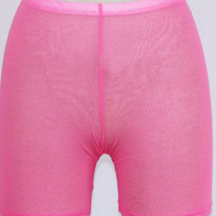 Kinky Cloth pink / S Mesh High Waist Shorts