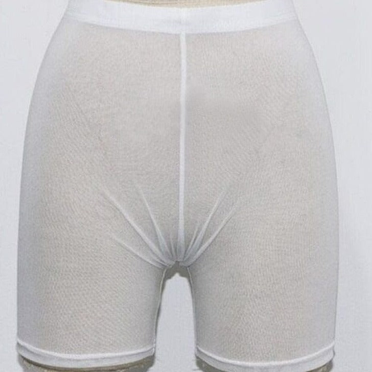Kinky Cloth white / S Mesh High Waist Shorts