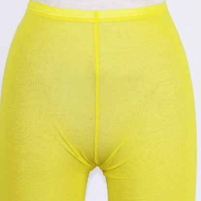 Kinky Cloth yellow / S Mesh High Waist Shorts
