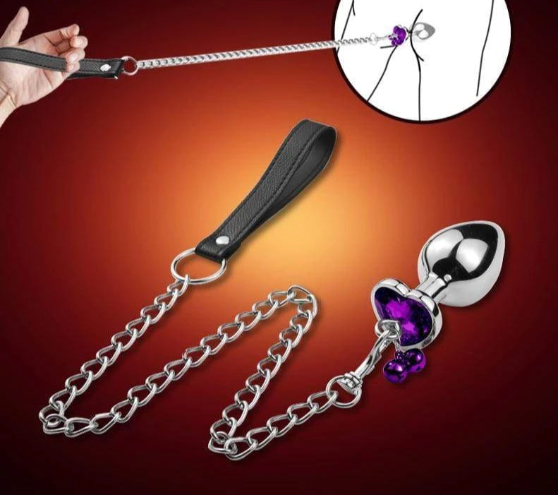 Kinky Cloth Accessories Metal Plug with Leash