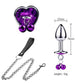 Kinky Cloth Accessories S-deep-purple 2 Metal Plug with Leash