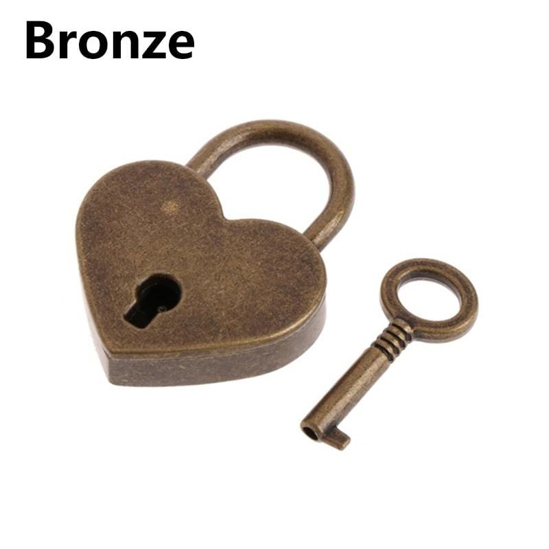 Kinky Cloth 3010 Bronze Mini Heart Shape Padlock With Key
