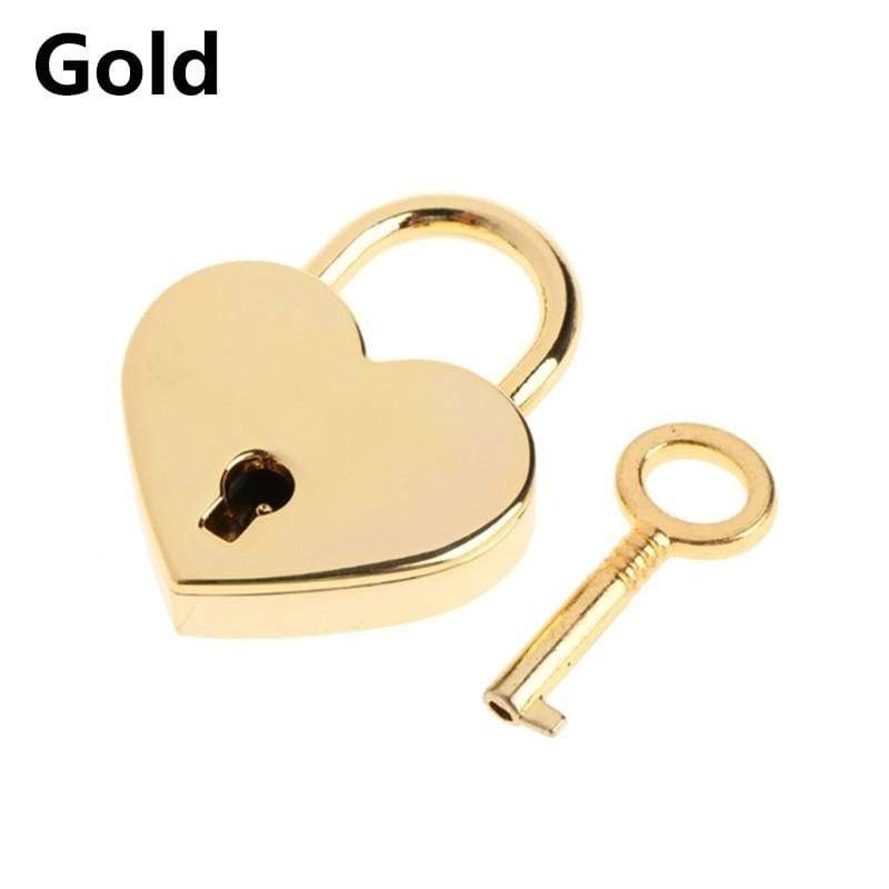 Kinky Cloth 3010 Gold Mini Heart Shape Padlock With Key
