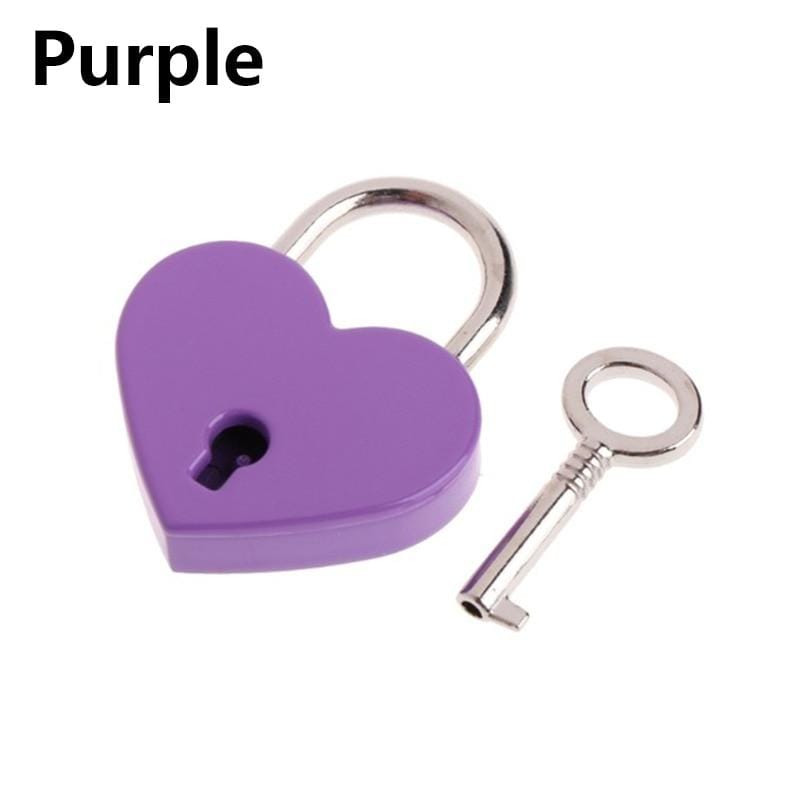 Kinky Cloth 3010 Purple Mini Heart Shape Padlock With Key
