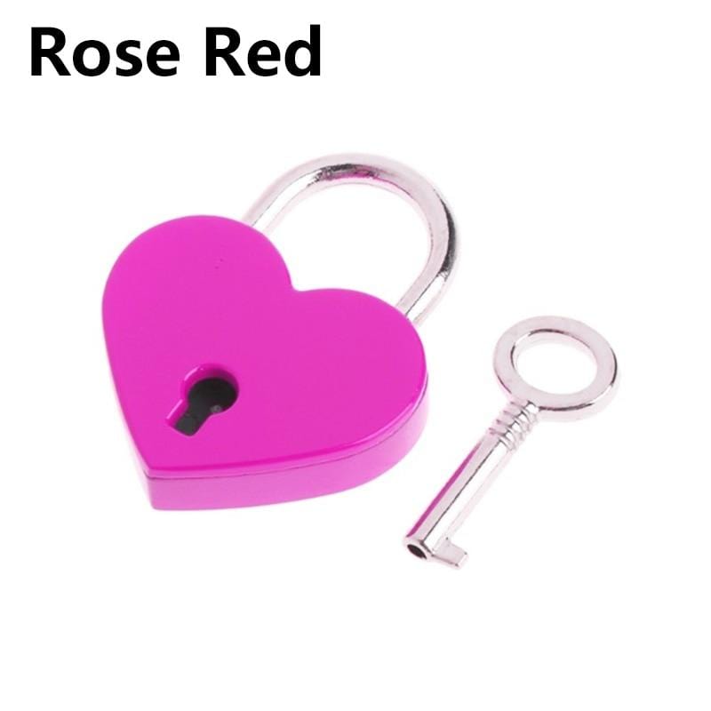 Kinky Cloth 3010 Rose Red Mini Heart Shape Padlock With Key