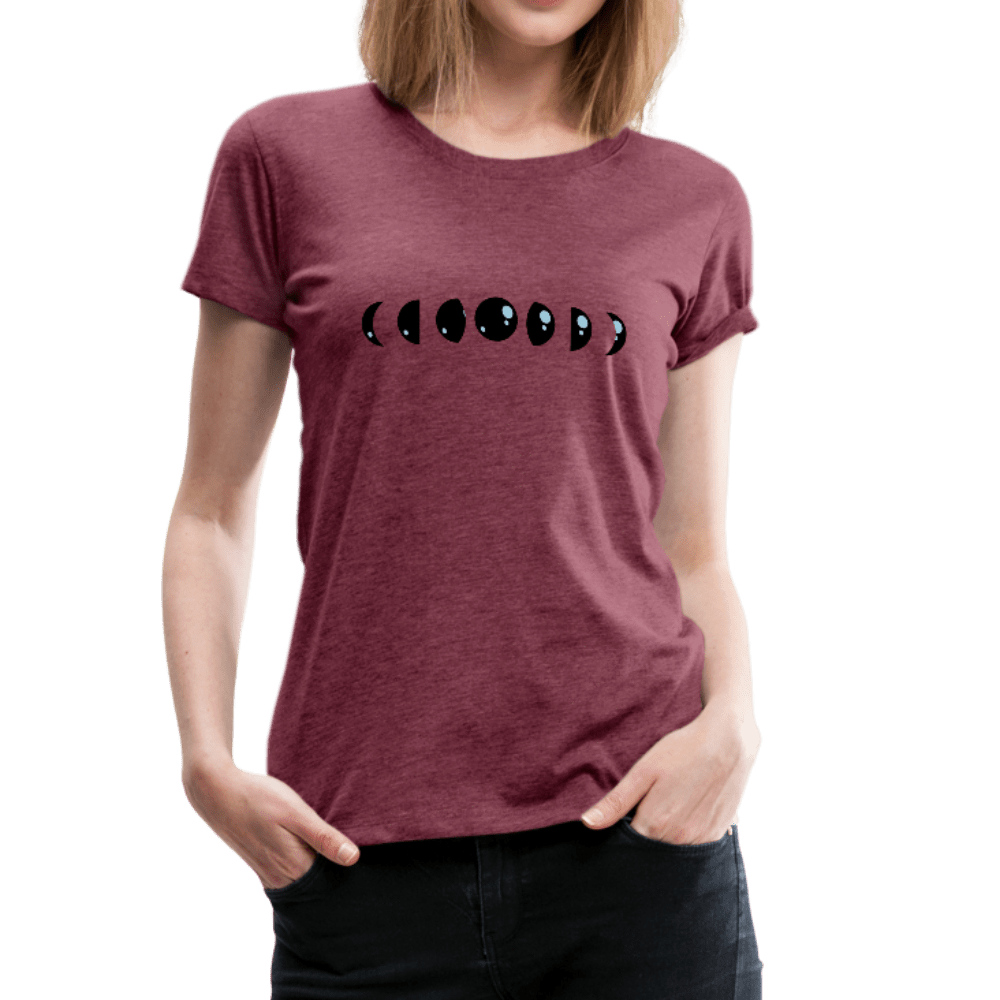 SPOD Women’s Premium T-Shirt heather burgundy / S Moon Phases Premium T-Shirt