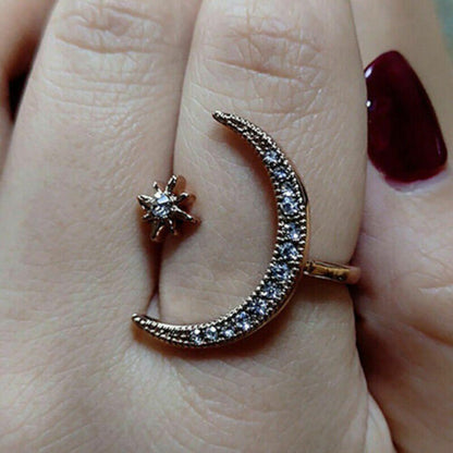 Moon Star Crystal Ring