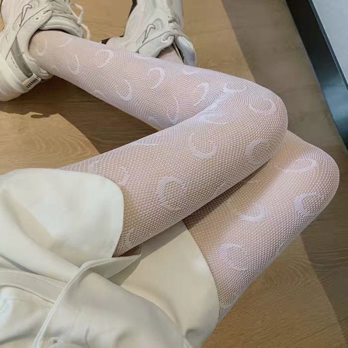 Kinky Cloth Moon White Mesh Pantyhose Stockings