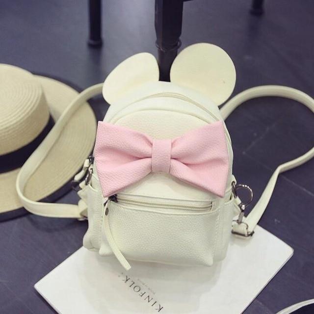 Kinky Cloth backpack Milk white Mouse Ears Bow Backpack