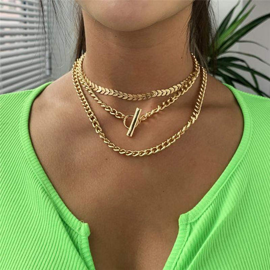 Kinky Cloth 200000162 Multilayer Gold Chain Necklace