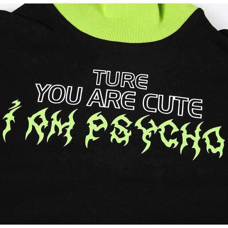 Kinky Cloth 200000791 Neon Green Gothic Letter T-Shirt