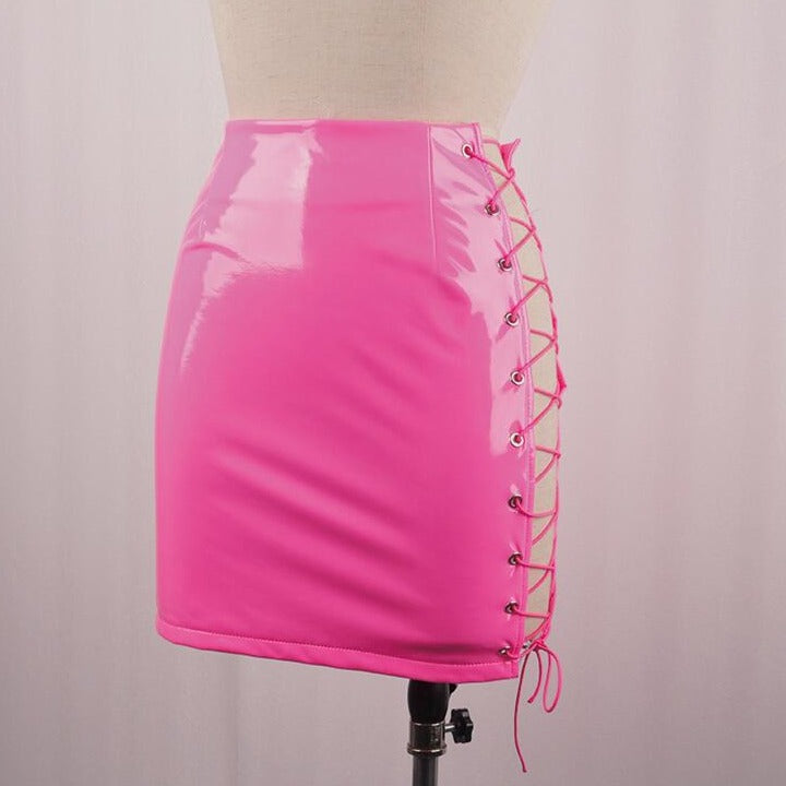 Kinky Cloth neon pink / S Neon Mini Bandage Skirt