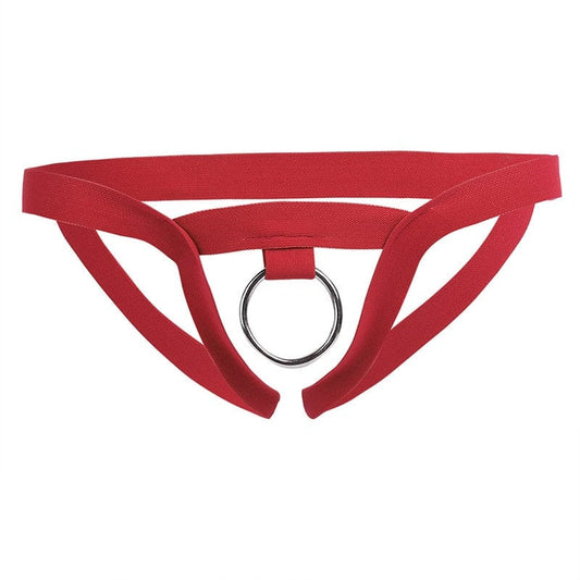 Kinky Cloth Red / One Size O-Ring Open Butt Sissy Panties