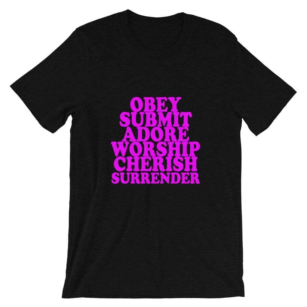 Obey, Submit, Adore, Worship, Cherish, Surrender Unisex T-Shirt