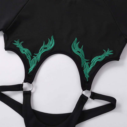 One Piece Embroidered Bodysuit