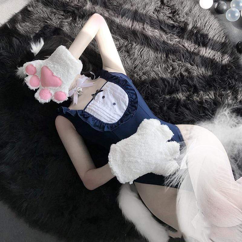 Kinky Cloth 200003986 One-Piece Maid Bodysuit with Tail