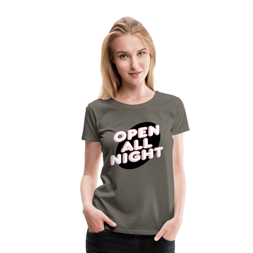 SPOD Women’s Premium T-Shirt asphalt gray / S Open All Night Women’s Premium T-Shirt