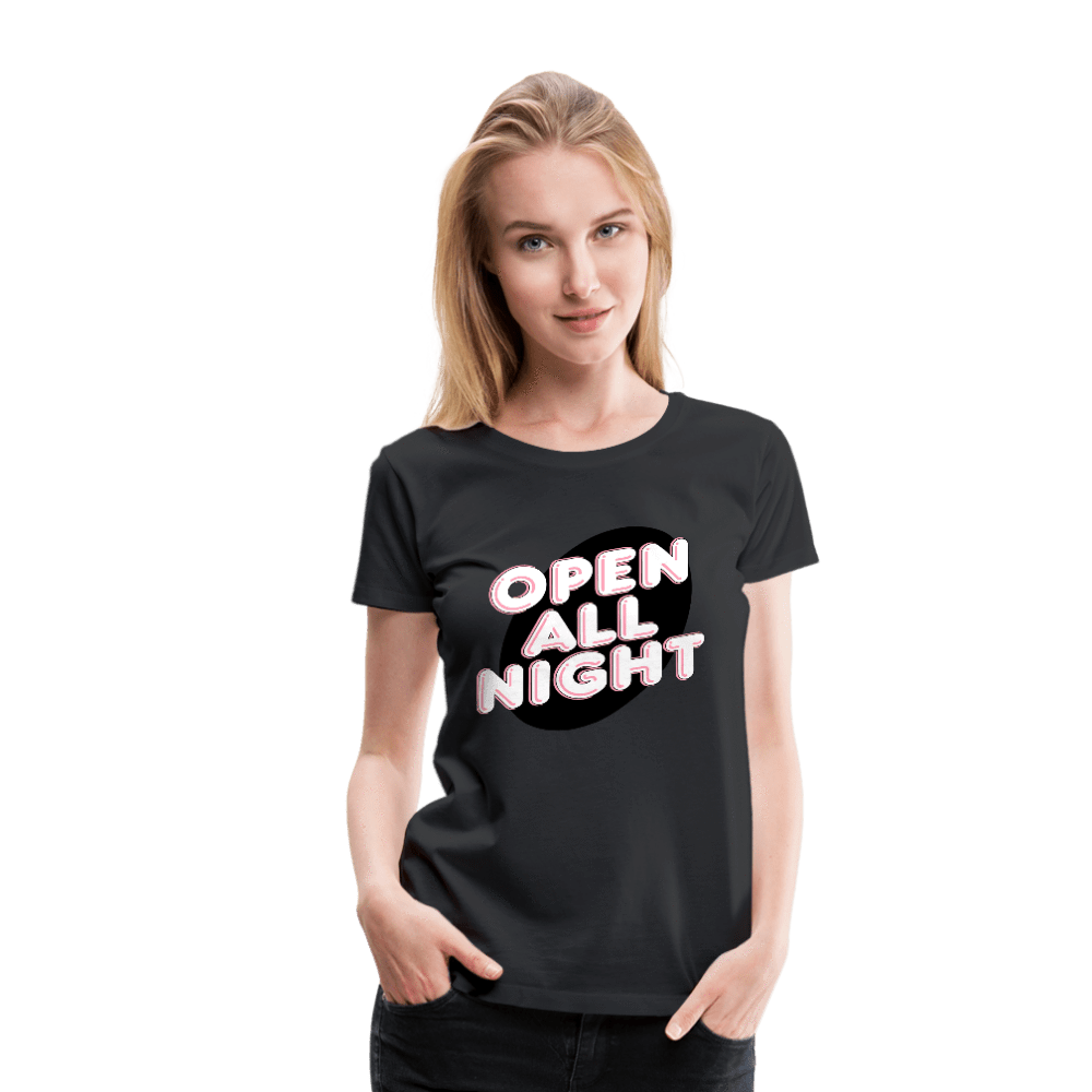 SPOD Women’s Premium T-Shirt black / S Open All Night Women’s Premium T-Shirt