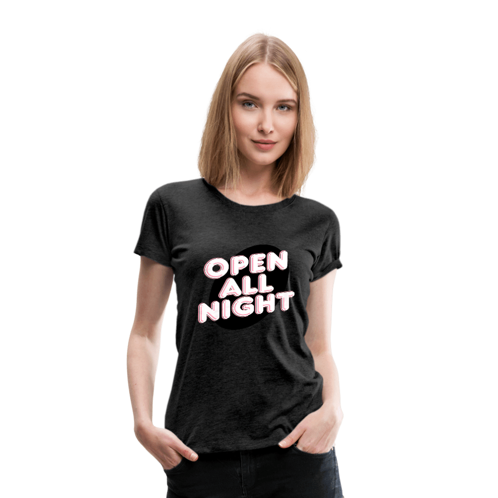 SPOD Women’s Premium T-Shirt charcoal gray / S Open All Night Women’s Premium T-Shirt