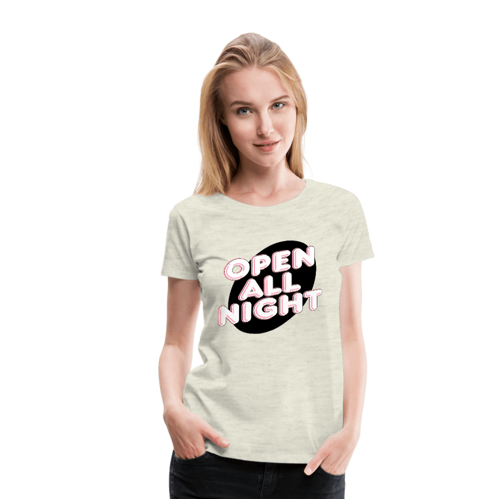 SPOD Women’s Premium T-Shirt heather oatmeal / S Open All Night Women’s Premium T-Shirt