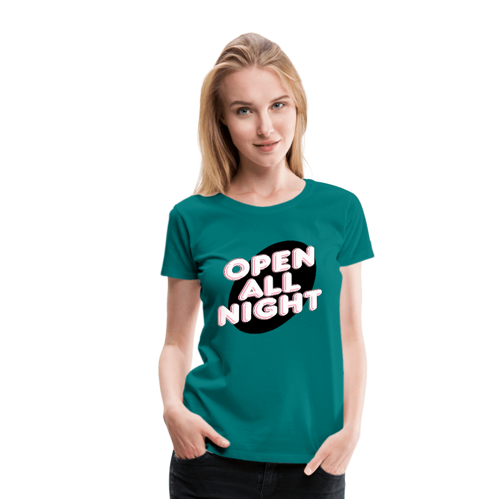 SPOD Women’s Premium T-Shirt teal / S Open All Night Women’s Premium T-Shirt