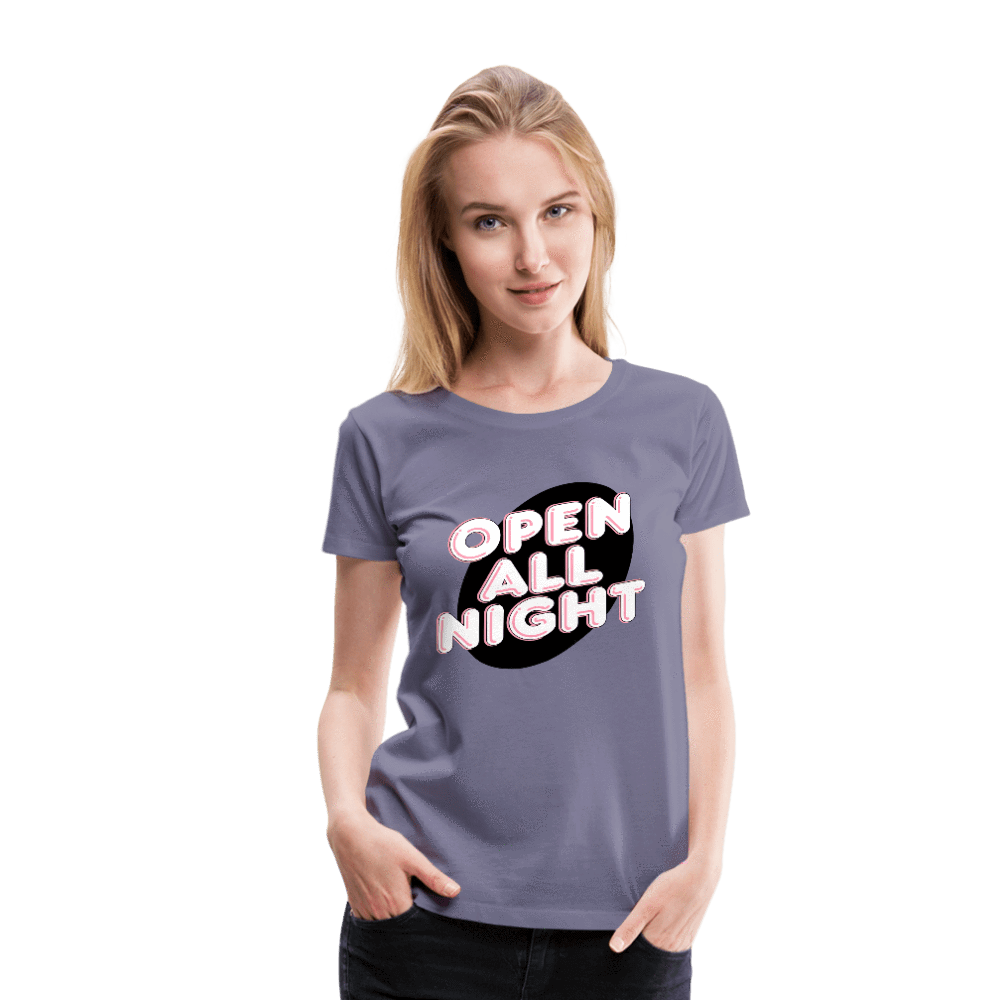 SPOD Women’s Premium T-Shirt washed violet / S Open All Night Women’s Premium T-Shirt