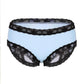 Kinky Cloth Panties Blue / One Size Open Bottom Bowknot Panties