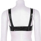 Open Breast Leather Bustier Top