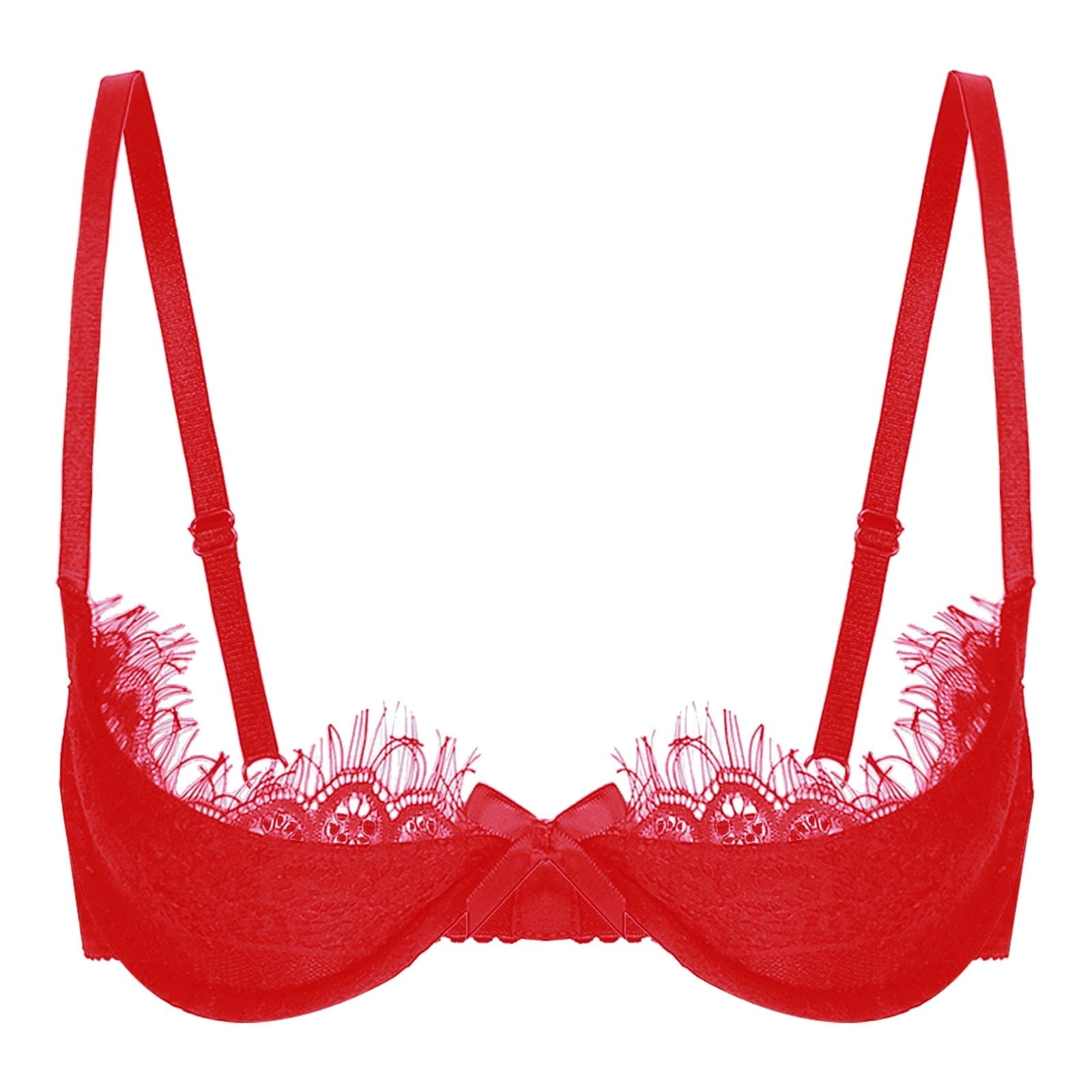 Kinky Cloth Red / AA Open Chest Lingerie Lace Bra