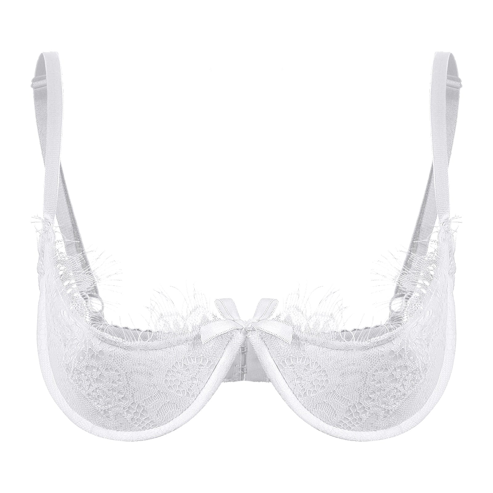 Kinky Cloth White / AA Open Chest Lingerie Lace Bra
