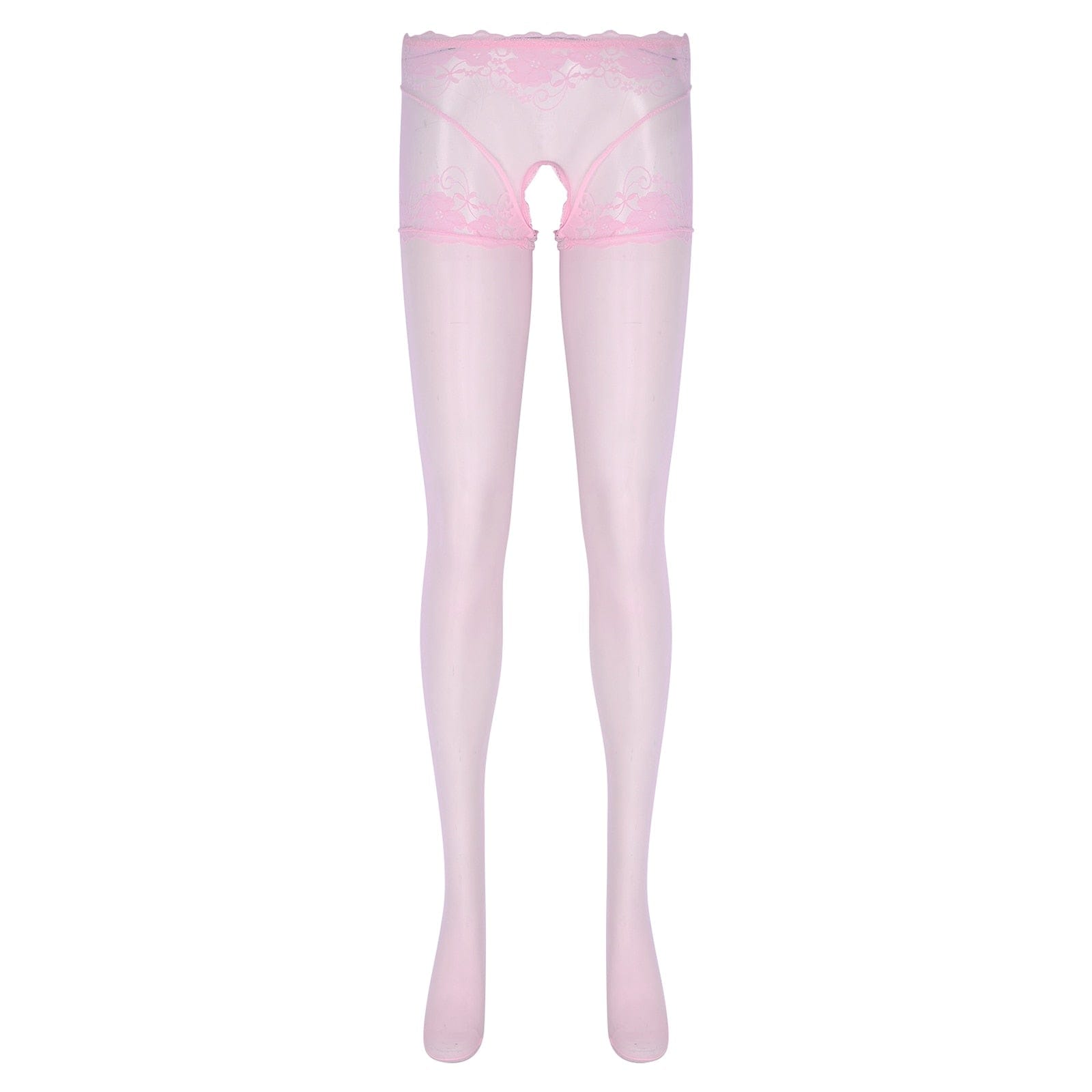 Kinky Cloth Pink / M Open Crotch Glossy Lingerie Pantyhose