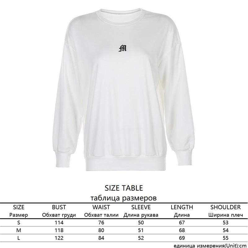Kinky Cloth 200000348 White / S Oversized Letter Embroidery Sweatshirt