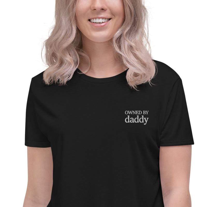 Kinky Cloth Owned By Daddy Embroidered Crop Top