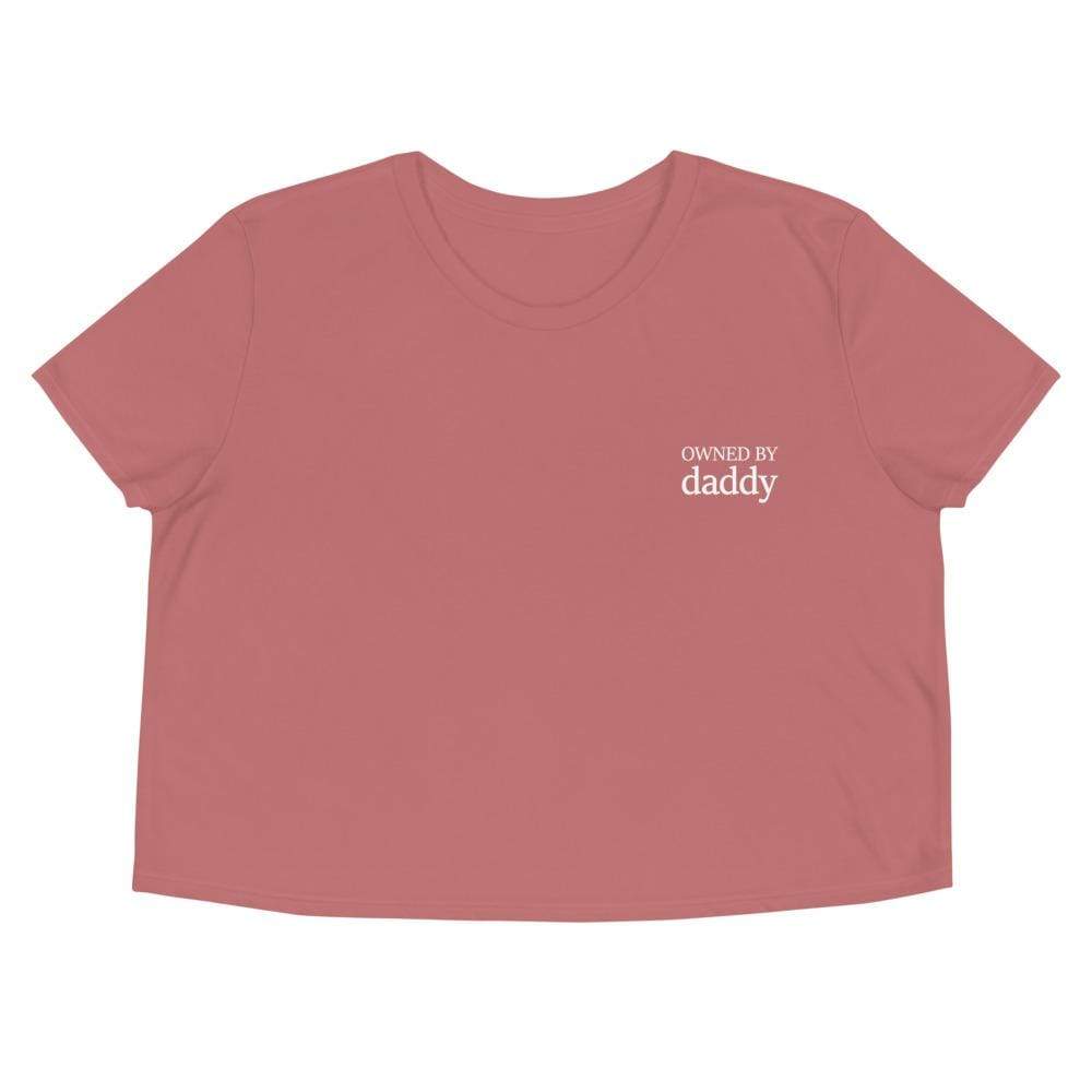 Kinky Cloth Mauve / S Owned By Daddy Embroidered Crop Top