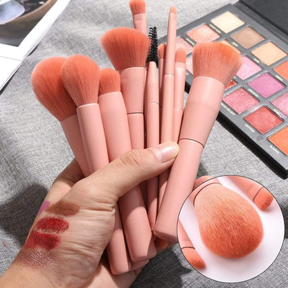 Pastel Pink Makeup Brush Set (10 pieces)