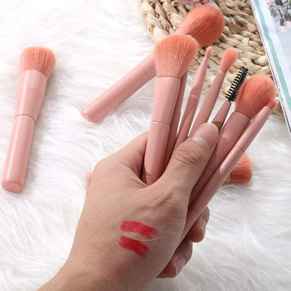 Pastel Pink Makeup Brush Set (10 pieces)