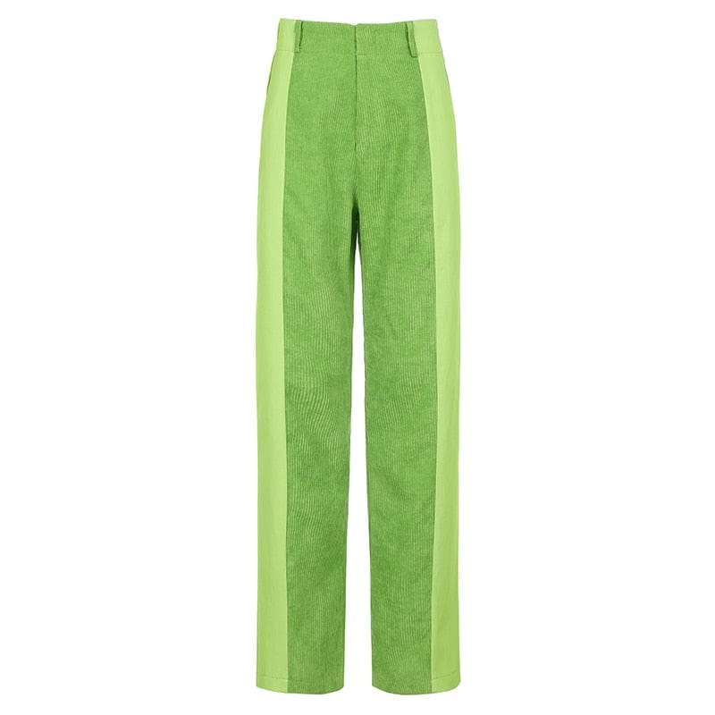 Kinky Cloth green / S Patchwork Corduroy Pants
