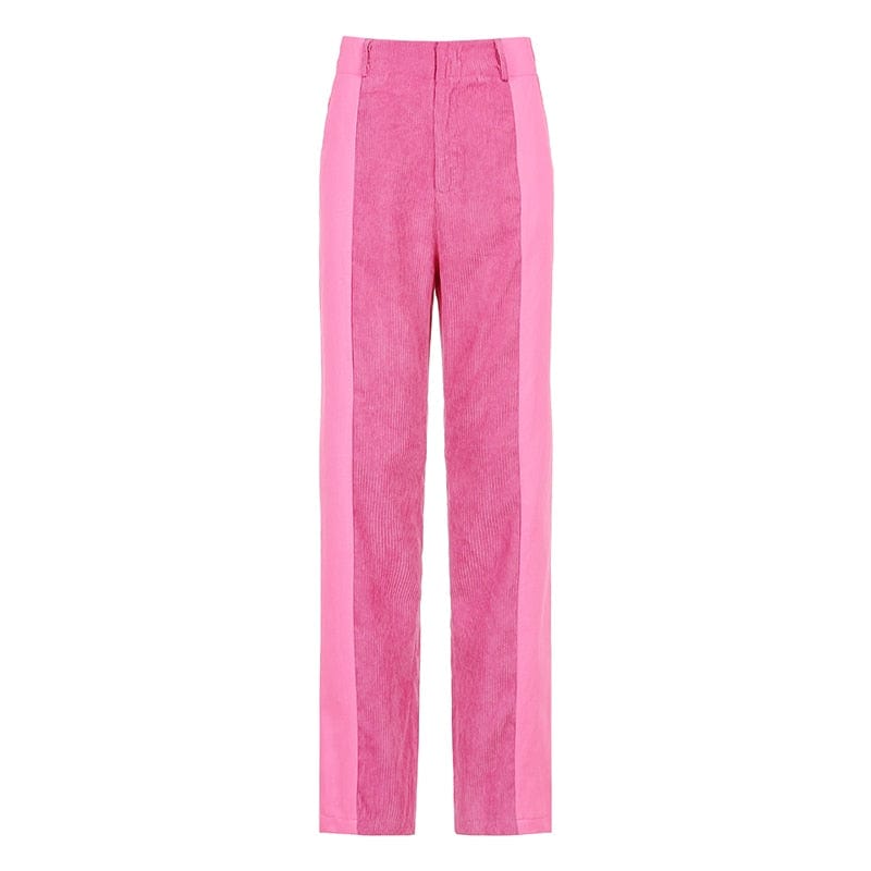 Kinky Cloth Pink / S Patchwork Corduroy Pants