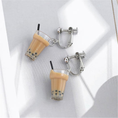 Kinky Cloth 200000168 Ear clip Pearl Milk Tea Earrings