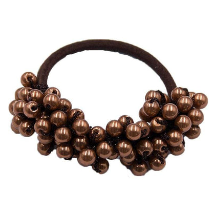 Kinky Cloth 200000395 Brown Pearl Rubber Bands Beads Ponytail