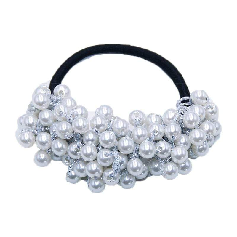 Kinky Cloth 200000395 White Pearl Rubber Bands Beads Ponytail