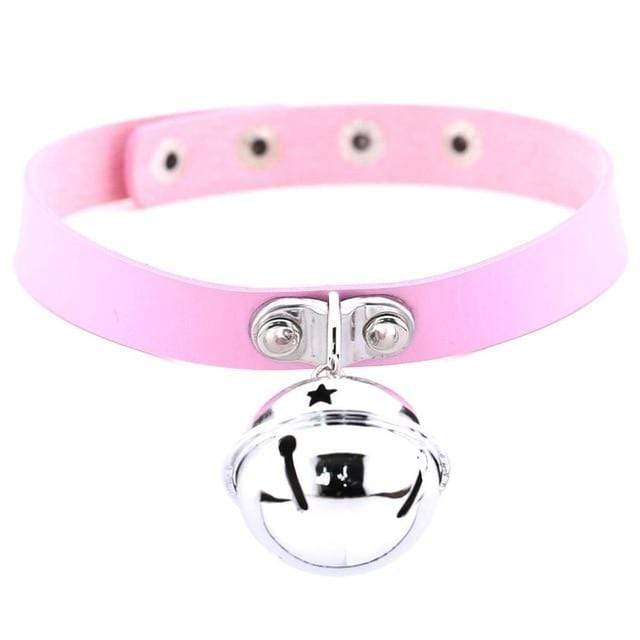 Kinky Cloth Pink Pet Kitten Bell Collar