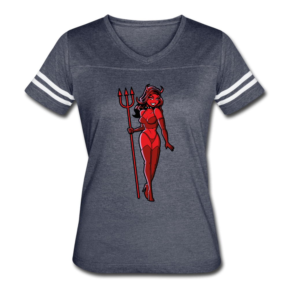 SPOD Women’s Vintage Sport T-Shirt vintage navy/white / S Pin Up Devil Women’s Vintage Sport T-Shirt