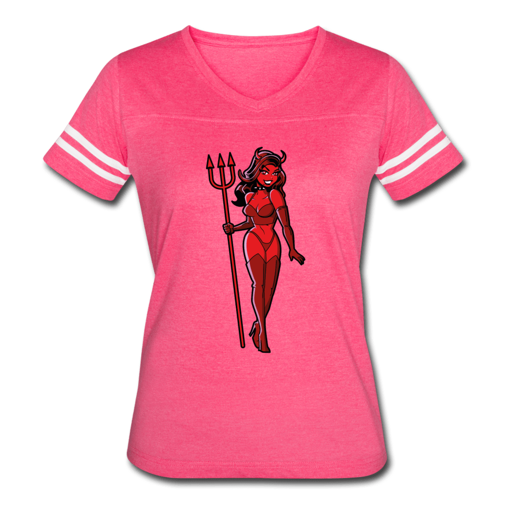 SPOD Women’s Vintage Sport T-Shirt vintage pink/white / S Pin Up Devil Women’s Vintage Sport T-Shirt