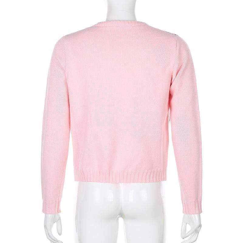 Kinky Cloth 200000373 Pink Argyle Plaid Sweater