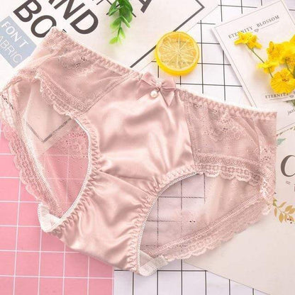 Kinky Cloth Panties 19 / M Pink Lace Milk