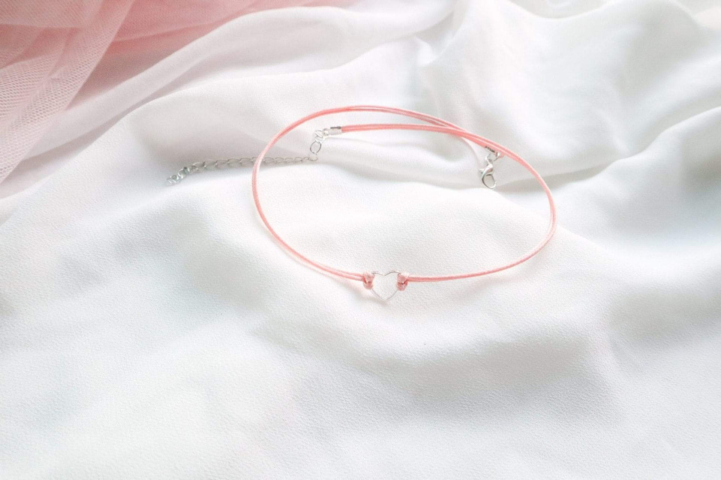 Kinky Cloth Necklace Pink Pastel Chokers